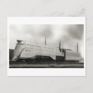 Vintage Streamline-Briefkaart voor stoomlocomotiev Briefkaart