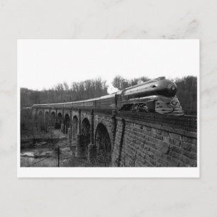 Vintage Streamline-Briefkaart voor stoomlocomotiev Briefkaart