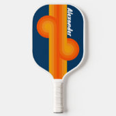 Vintage Streep Loop Pickleball Paddle met Naam (Voorkant)