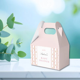 Vintage Striking Roze Bloemige Baby Shower Bedankdoosjes