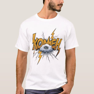 Vintage stripboek stijl stormachtige oog illustrat t-shirt