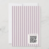 vintage stripe bow Baby Shower QR Invitation Kaart (Achterkant)