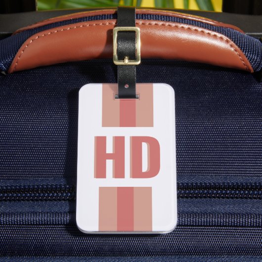 vintage striped Shadow Monogram Family Tour Bagagelabel (Voorkant Insitu 2)