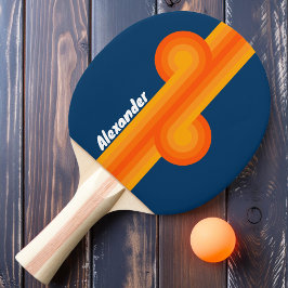 Vintage Striping Lus met Naam Tafeltennisbatje