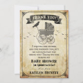 Vintage Stroller Halloween Baby shower Bedankkaart (Voorkant)