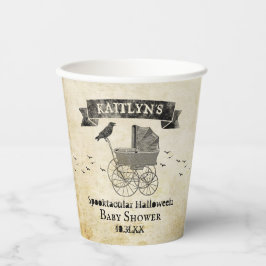Vintage Stroller Halloween Baby shower Papieren Bekers
