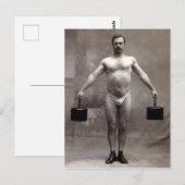 Vintage Strongman Briefkaart (Voorkant / Achterkant)