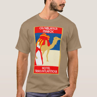 Vintage style 1920s Casablanca travel advertising T-shirt