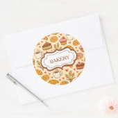 Vintage Style Bakery Ronde Sticker (Envelop)