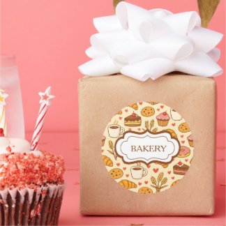 Vintage Style Bakery Ronde Sticker