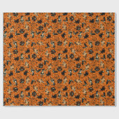 Vintage Style Black and Orange Halloween Cadeaupapier (Vlak)