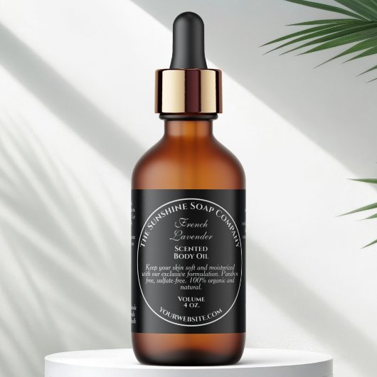 Vintage Style Black Cosmetics Bottle Label