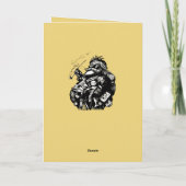 Vintage Style Black Ink Illustration Of Santa Kaart (Achterkant)