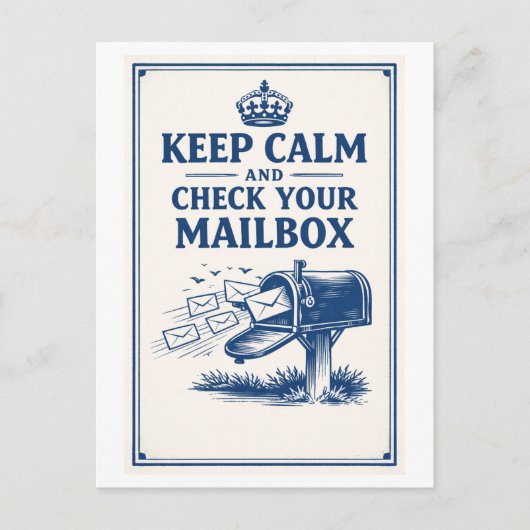 Vintage-Style "Blijf Kalme" Brievenbus  Briefkaart (Voorkant)