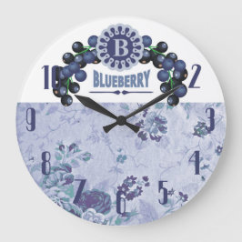 Vintage style blueberries fruit kitchen clock grote klok