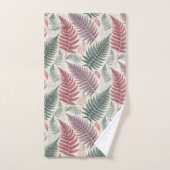Vintage-style botanical fern leaves bad handdoek (Handdoek)