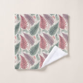 Vintage-style botanical fern leaves bad handdoek (Wasdoekje)