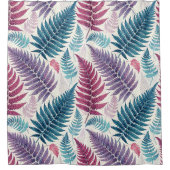 Vintage-style botanical fern leaves douchegordijn (Voorkant)