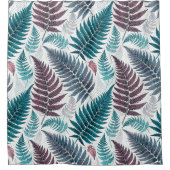 Vintage-style botanical fern leaves douchegordijn (Voorkant)