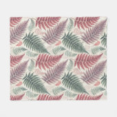 Vintage-style botanical fern leaves fleece deken (Voorkant (Horizontaal))