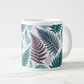 Vintage-style botanical fern leaves grote koffiekop (Voorkant rechts)