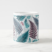 Vintage-style botanical fern leaves grote koffiekop (Voorkant)