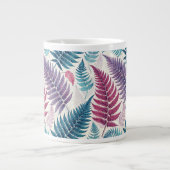 Vintage-style botanical fern leaves grote koffiekop (Voorkant)