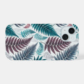 Vintage-style botanical fern leaves iPhone 15 case (Achterkant horizontaal)