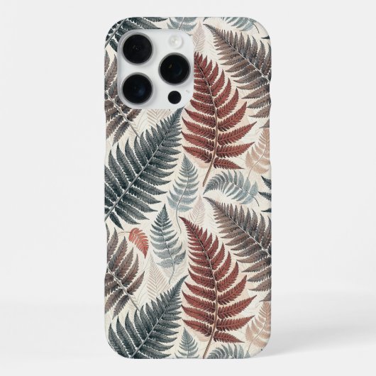 Vintage-style botanical fern leaves iPhone hoesje (Achterkant)