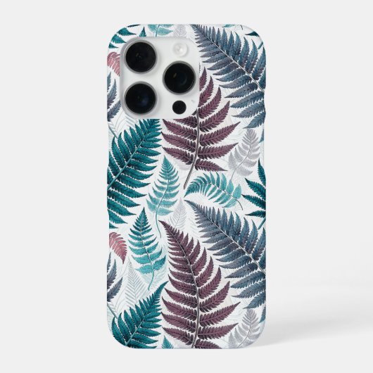 Vintage-style botanical fern leaves iPhone hoesje (Achterkant)