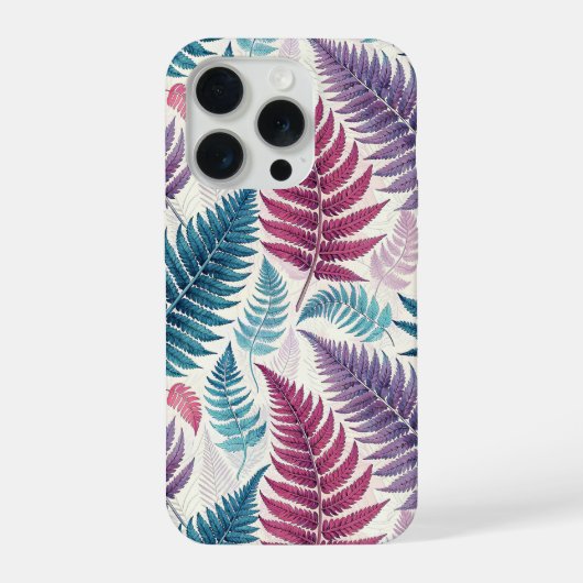 Vintage-style botanical fern leaves iPhone hoesje (Achterkant)