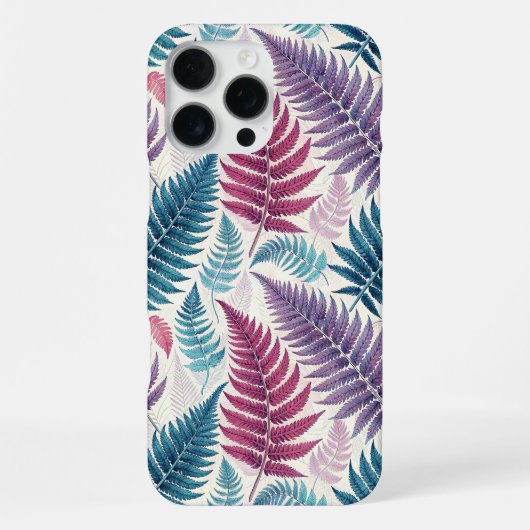 Vintage-style botanical fern leaves iPhone hoesje (Achterkant)