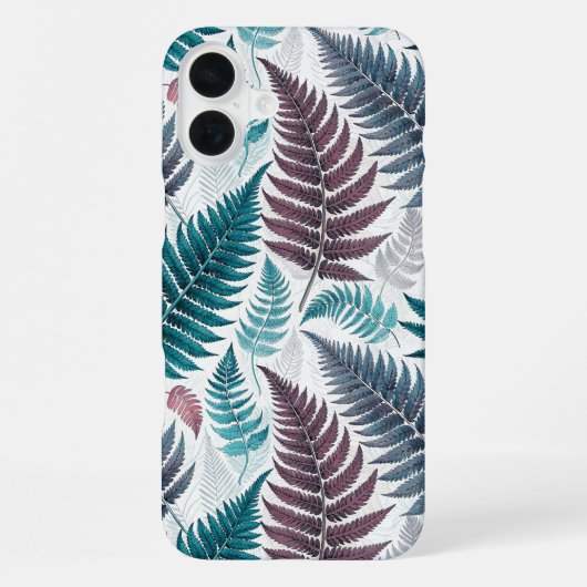 Vintage-style botanical fern leaves iPhone hoesje (Achterkant)