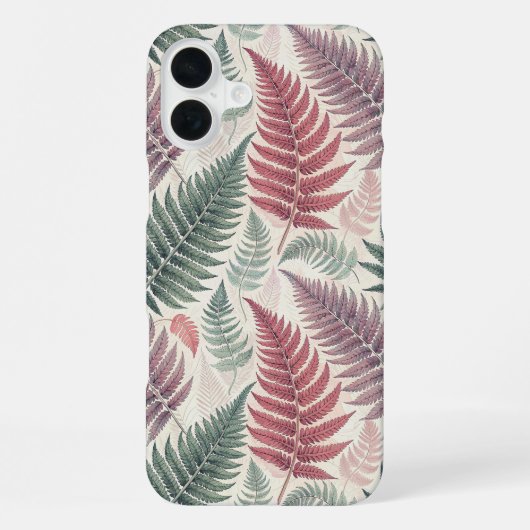 Vintage-style botanical fern leaves iPhone hoesje (Achterkant)