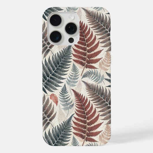 Vintage-style botanical fern leaves iPhone hoesje (Achterkant)
