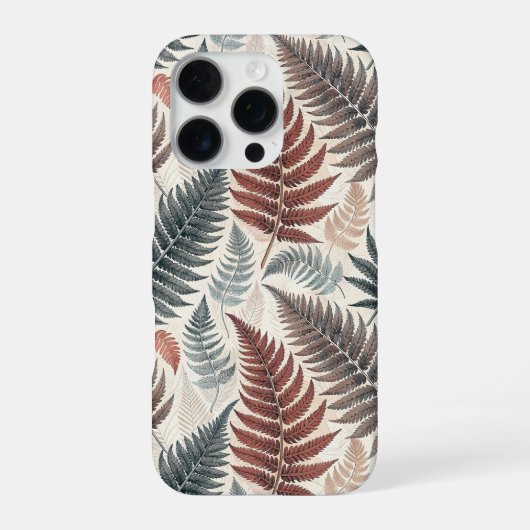 Vintage-style botanical fern leaves iPhone hoesje (Achterkant)
