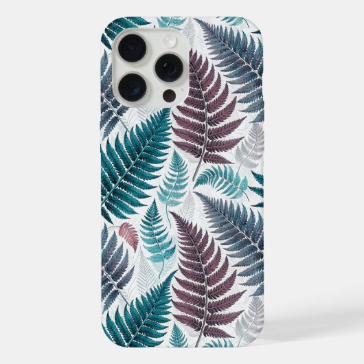 Vintage-style botanical fern leaves iPhone hoesje (Achterkant)