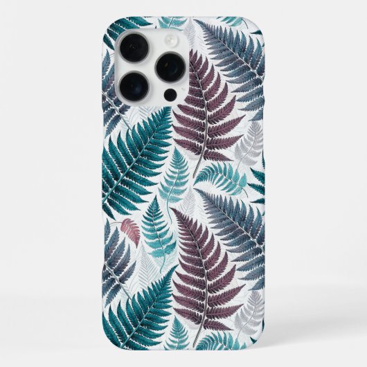 Vintage-style botanical fern leaves iPhone hoesje (Achterkant)
