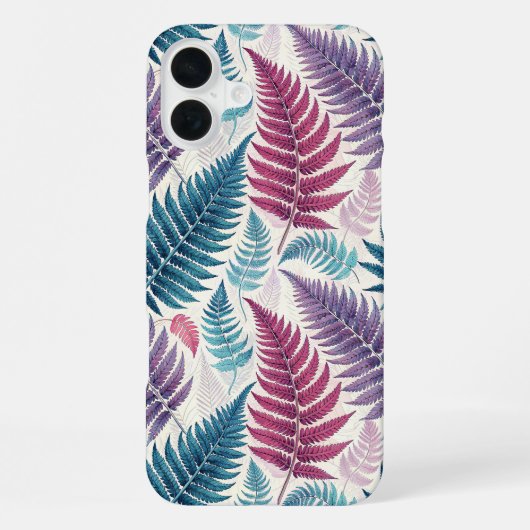 Vintage-style botanical fern leaves iPhone hoesje (Achterkant)