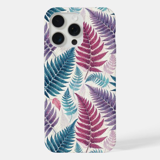 Vintage-style botanical fern leaves iPhone hoesje (Achterkant)