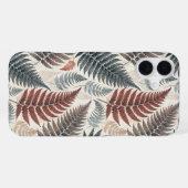 Vintage-style botanical fern leaves iPhone hoesje (Achterkant horizontaal)