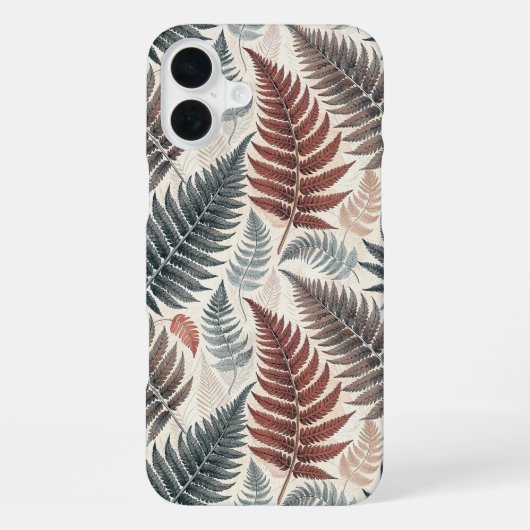 Vintage-style botanical fern leaves iPhone hoesje (Achterkant)