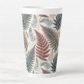 Vintage-style botanical fern leaves latte mok (Voorkant)