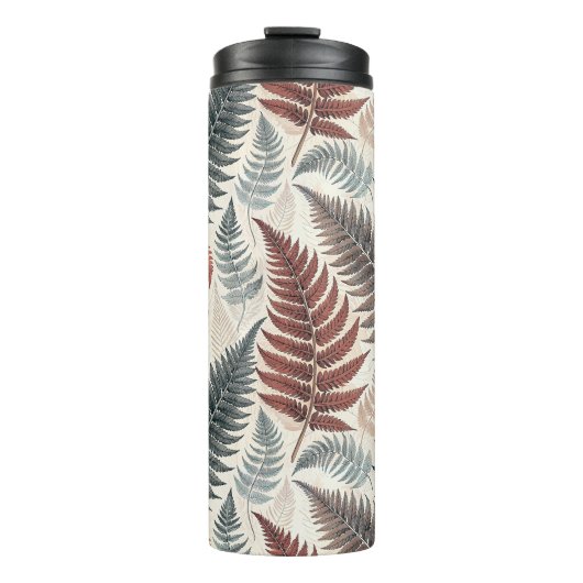 Vintage-style botanical fern leaves thermosbeker (Voorkant)