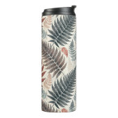 Vintage-style botanical fern leaves thermosbeker (Gedraaid links)