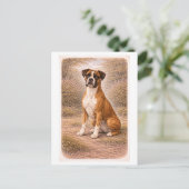 Vintage-Style Boxer Dog Briefkaart (Staand voorkant)