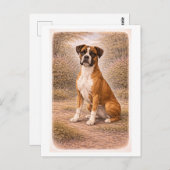 Vintage-Style Boxer Dog Briefkaart (Voorkant / Achterkant)