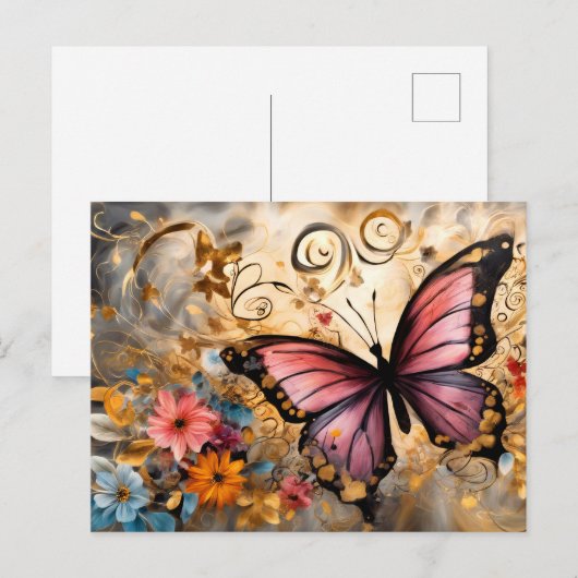 Vintage Style Butterfly # 1 Briefkaart (Voorkant / Achterkant)