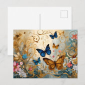 Vintage Style Butterfly # 4 Briefkaart (Voorkant / Achterkant)