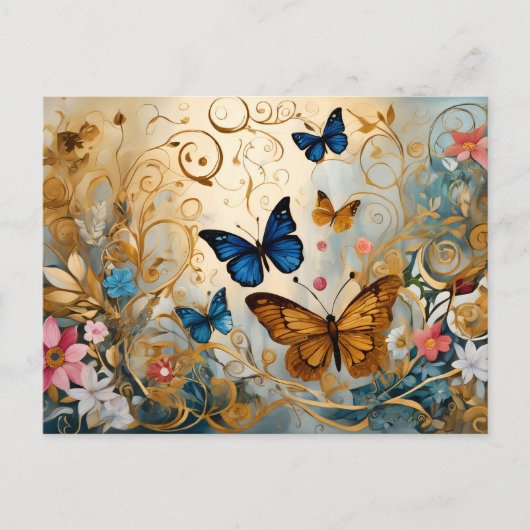 Vintage Style Butterfly # 4 Briefkaart (Voorkant)